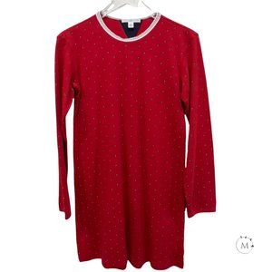Tommy Hilfiger Size M Sleep Shirt Nightgown Star Print Red Long Sleeve